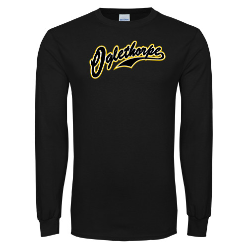  Black Long Sleeve T Shirt - Oglethorpe Script