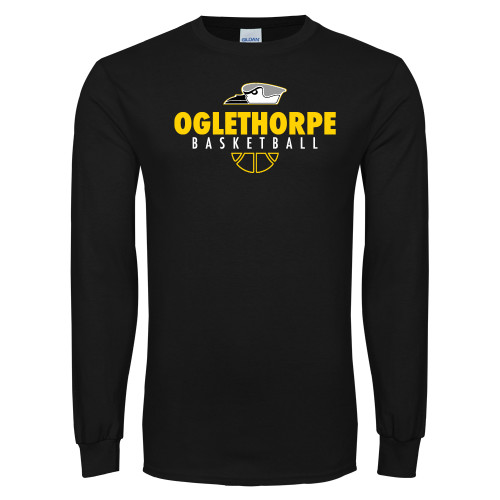  Black Long Sleeve T Shirt - Abstract Basketball
