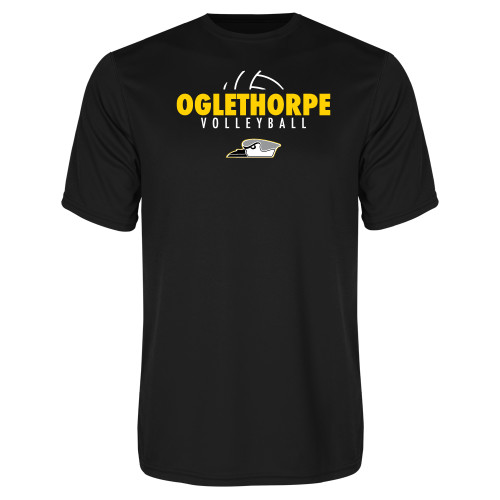  Black Performance Tee - Abstract Volleyball