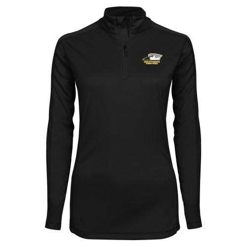  Syntrel Womens Black Interlock 1/4 Zip - Primary Athletics Logo