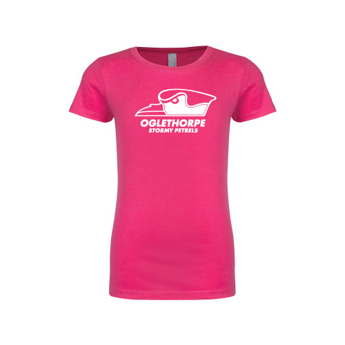  Next Level Girls Fuchsia Fashion Fit T Shirt - Primary Athletics Logo