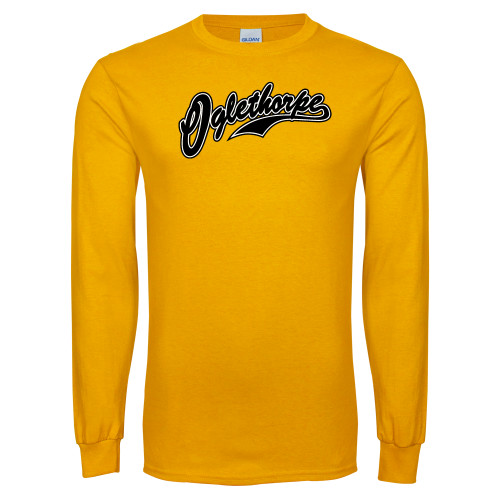  Gold Long Sleeve T Shirt - Oglethorpe Script