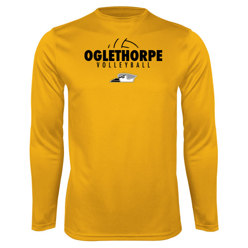  Gold Performance Long Sleeve Shirt - Abstract Volleyball