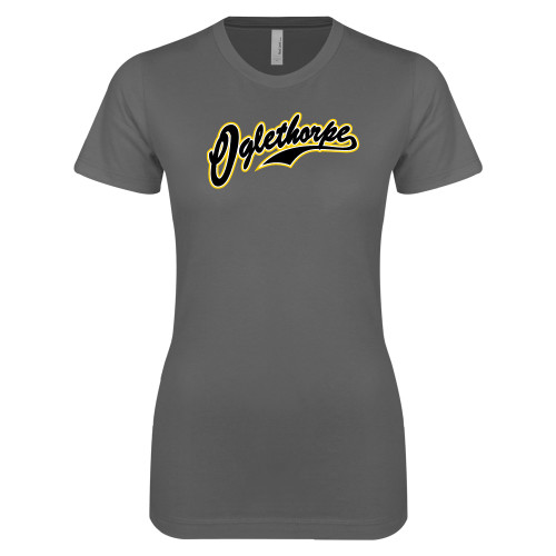  Next Level Womens Charcoal Boyfriend Tee - Oglethorpe Script