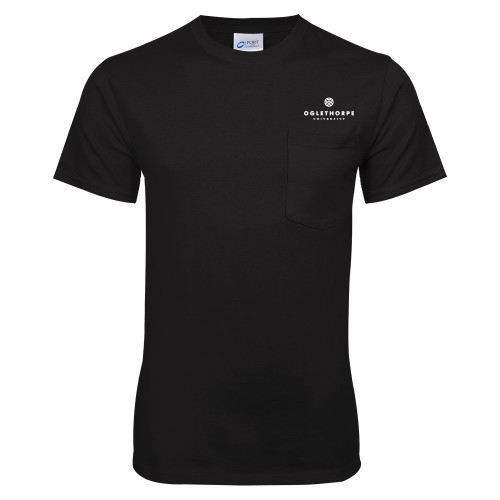  Black T Shirt w/Pocket - Primary University Logo