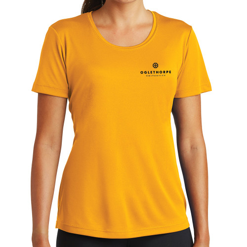  Womens Gold Performance Short Sleeve Tee - Primary University Logo