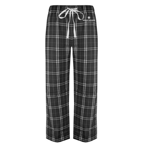  Black/Grey Flannel Pajama Pant - Primary University Logo