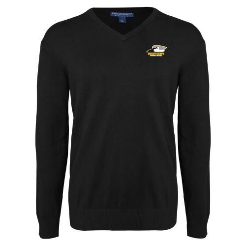  Black VNeck Sweater - Primary Athletics Logo