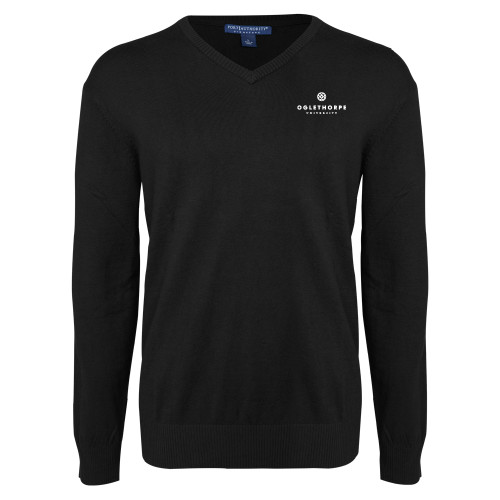 Black VNeck Sweater - Primary University Logo