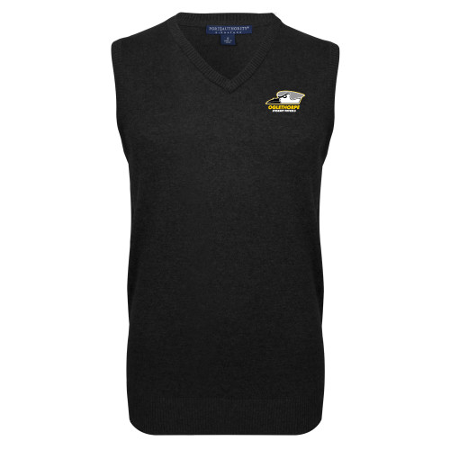 Black VNeck Sweater Vest - Primary Athletics Logo