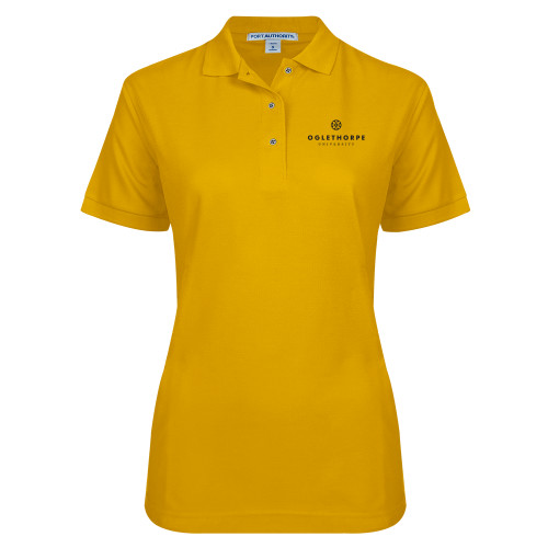  Womens Silk Touch Gold Pique Polo - Primary University Logo