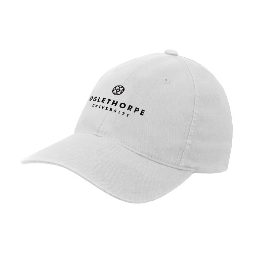  White Flexfit Structured Low Profile Hat - Primary University Logo