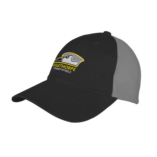  Black/Charcoal Mesh Back Unstructured Low Profile Hat - Primary Athletics Logo