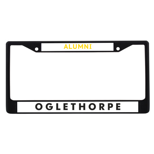  Alumni Metal License Plate Frame in Black - Oglethope Wordmark