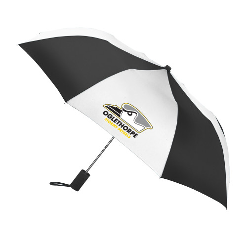 42 Inch Slim Stick Black/White Umbrella - Primary Athletics Logo