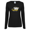 Thumbnail image for  Womens Black Long Sleeve V Neck Tee 