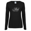 Thumbnail image for  Womens Black Long Sleeve V Neck Tee 