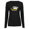 Thumbnail image for  Womens Black Long Sleeve V Neck Tee 