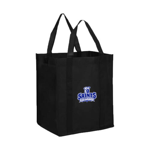  Non Woven Black Grocery Tote - Our Lady of the Lake University Athletics - Offical Logo
