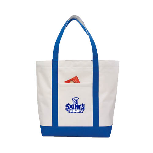 Contender White/Royal Canvas Tote - Our Lady of the Lake University Athletics - Offical Logo