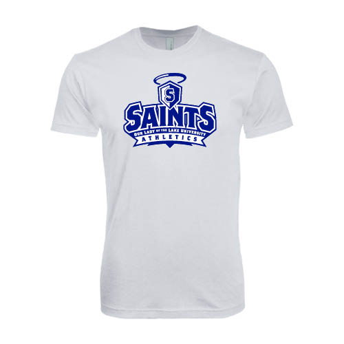  Next Level White SoftStyle T Shirt - Our Lady of the Lake University Athletics - Offical Logo