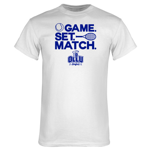  White T Shirt - Game. Set. Match. Tennis Design