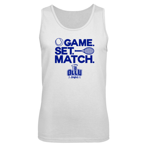 Our Lady of the Lake White Tank Top - Game. Set. Match. Tennis Design