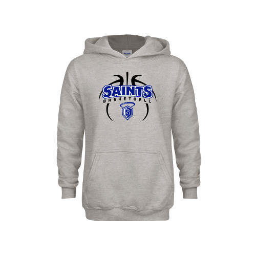 Our Lady of the Lake Youth Grey Fleece Hood - Basketball in Ball