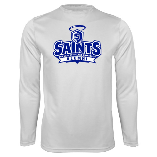 White Performance Long Sleeve Shirt - Alumni