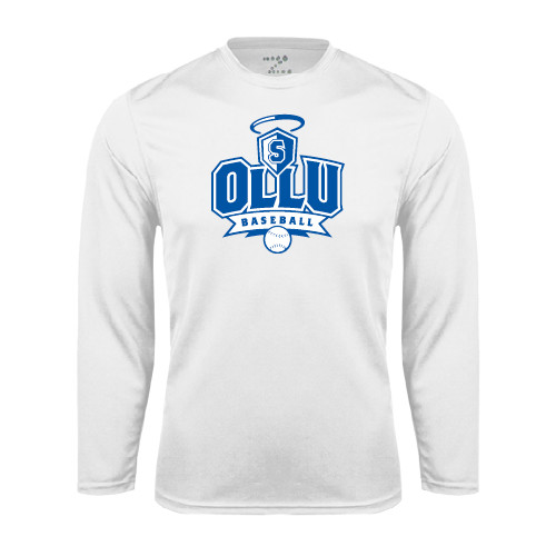  White Performance Long Sleeve Shirt - Baseball