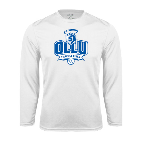  White Performance Long Sleeve Shirt - Track and Field