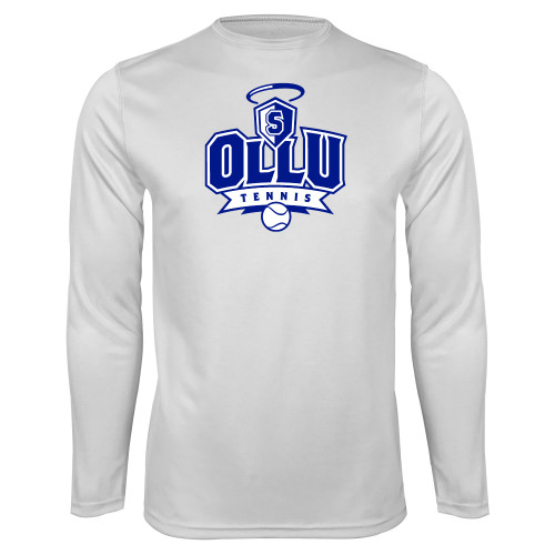 Our Lady of the Lake White Performance Long Sleeve Shirt - Tennis