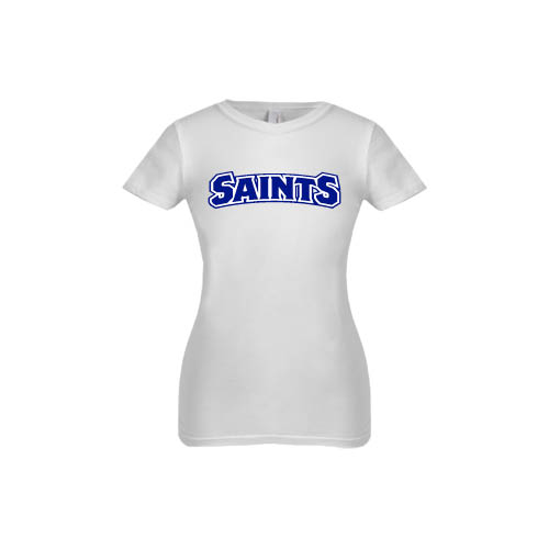  Next Level Girls White Fashion Fit T Shirt - Saints