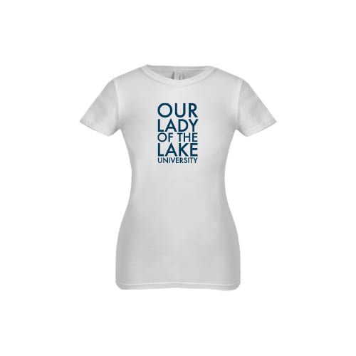  Next Level Girls White Fashion Fit T Shirt - Our Lady of the Lake Stacked