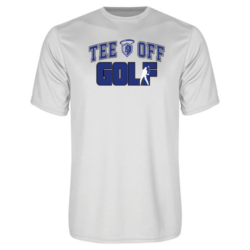  White Performance Tee - Tee Off Golf Design