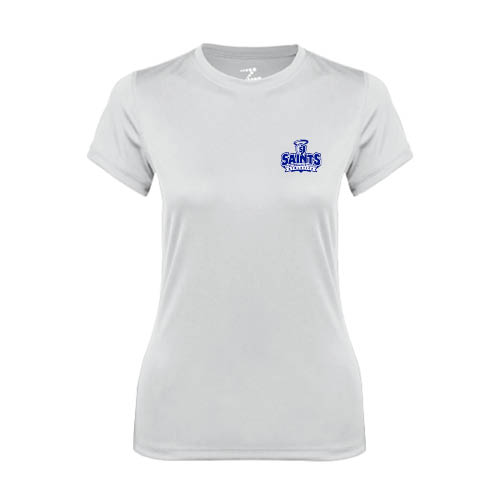  Womens White Performance Tee - Our Lady of the Lake University Athletics - Offical Logo