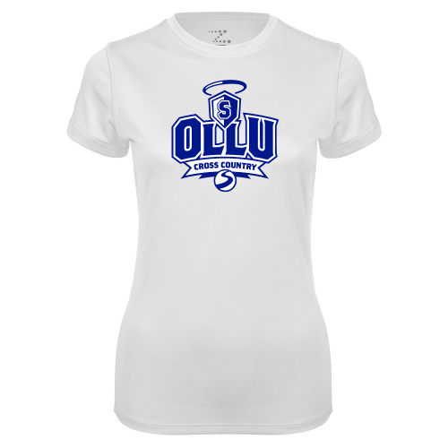 Our Lady of the Lake Womens White Performance Tee - Cross Country