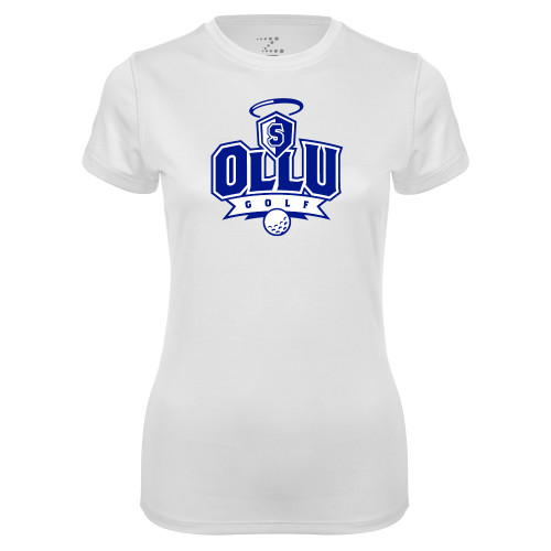 Our Lady of the Lake Womens White Performance Tee - Golf