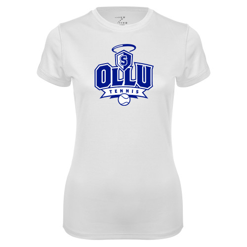 Our Lady of the Lake Womens White Performance Tee - Tennis