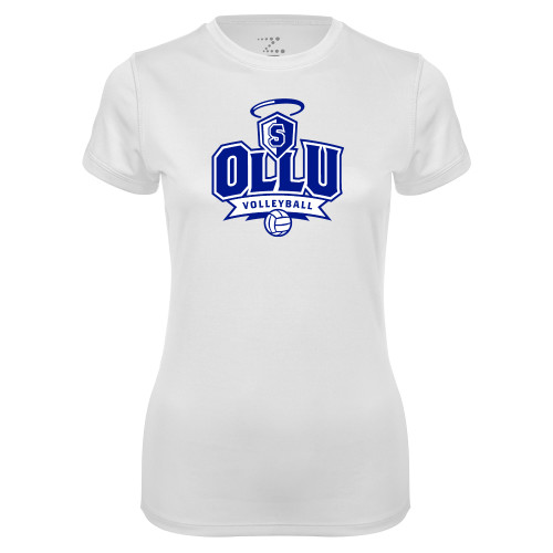 Our Lady of the Lake Womens White Performance Tee - Volleyball