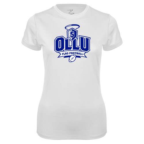  Womens White Performance Tee - Flag Football