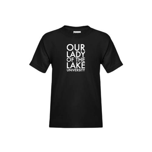  Youth Black T Shirt - Our Lady of the Lake Stacked