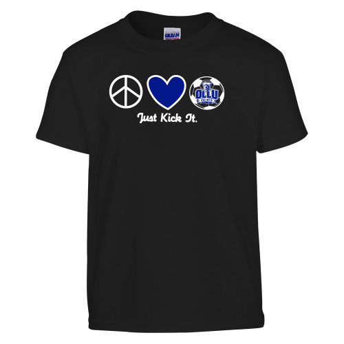 Our Lady of the Lake Youth Black T Shirt - Just Kick It Soccer Design