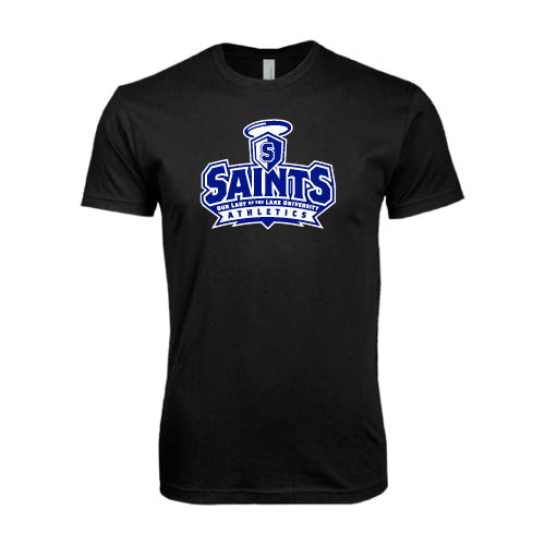  Next Level Black SoftStyle T Shirt - Our Lady of the Lake University Athletics - Offical Logo