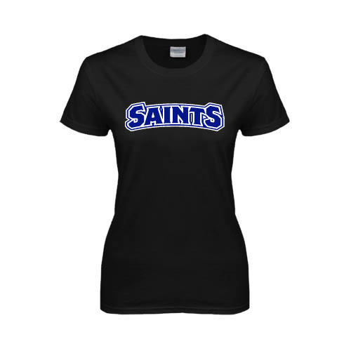  Womens Black Short Sleeve Tee - Saints