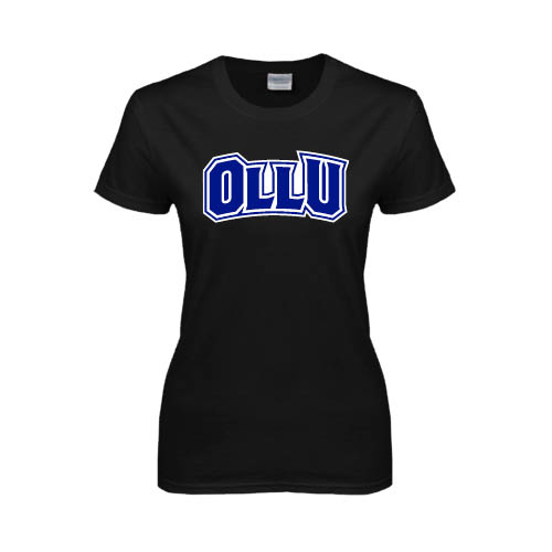  Womens Black Short Sleeve Tee - OLLU