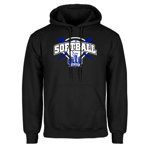 Our Lady of the Lake Black Fleece Hoodie - Softball Crossed Bats Design