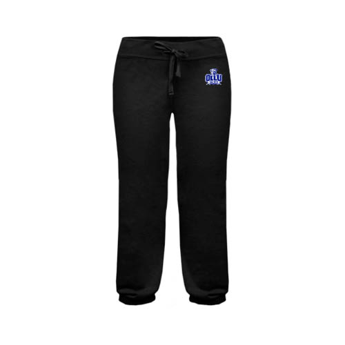  ENZA Womens Black Banded Fleece Capri - OLLU Saints