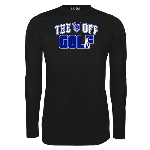  Under Armour Black Long Sleeve Tech Tee - Tee Off Golf Design