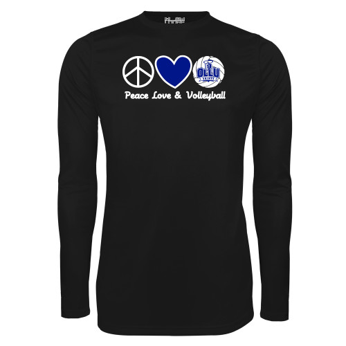  Under Armour Black Long Sleeve Tech Tee - Peace Love and Volleyball Design